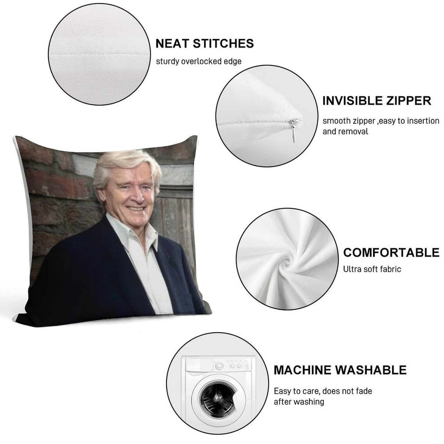 CORRIE LEGENDS KEN BARLOW Soft High-Density Material Throw Pillow