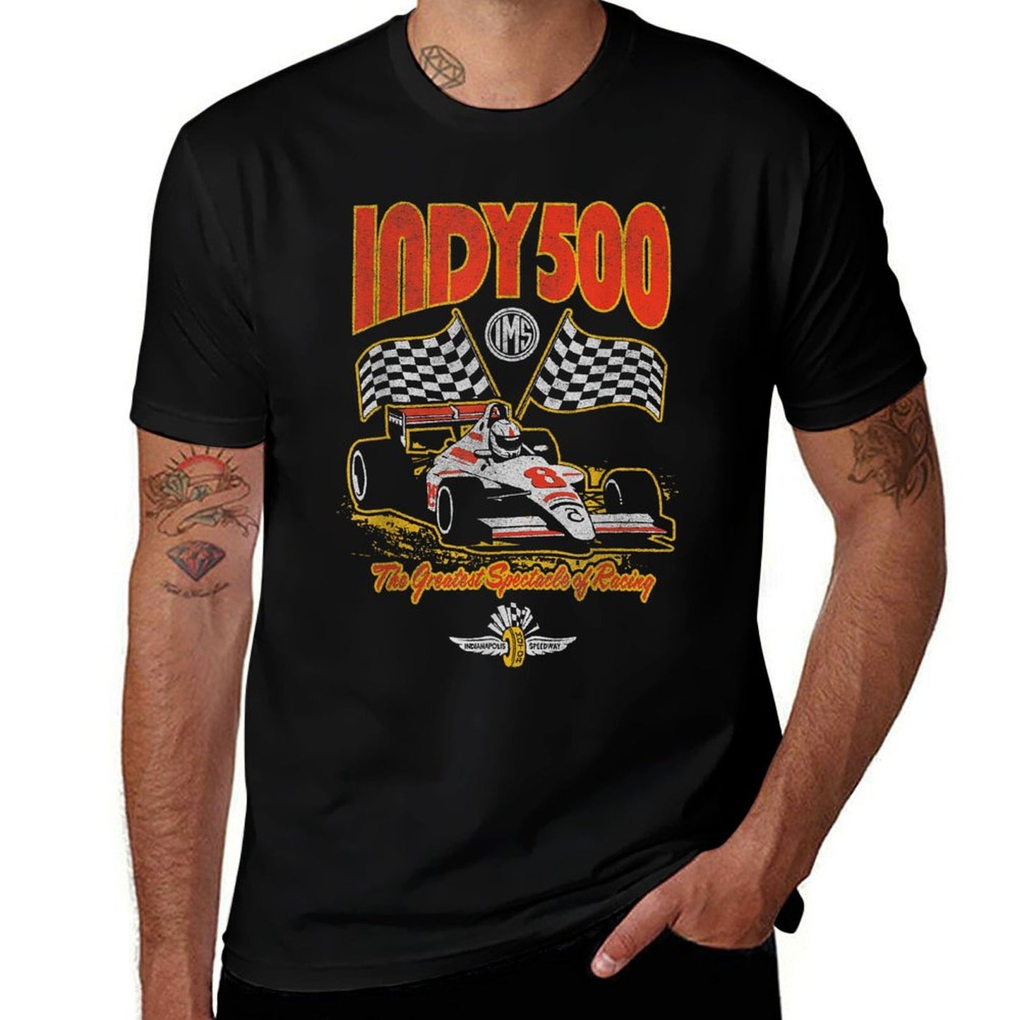 Indy 500 The Greatest Spectacle In Racing Distressed Style Soft T-Shirt