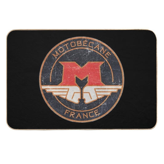 MOTOBÉCANE . Retro Badge  Absorbent Bath Mat