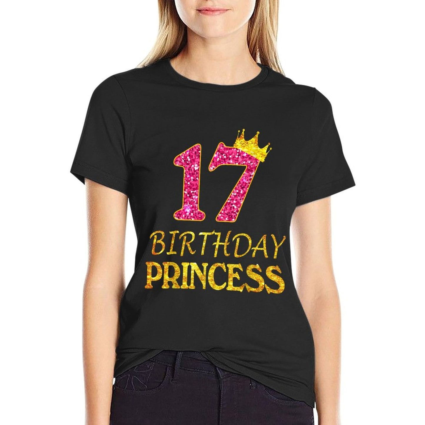 Crown 17th Birthday Princess Girl 17 Years Old Gifts  Graphic-printed T-Shirt