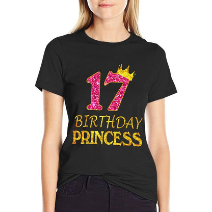 Crown 17th Birthday Princess Girl 17 Years Old Gifts  Graphic-printed T-Shirt