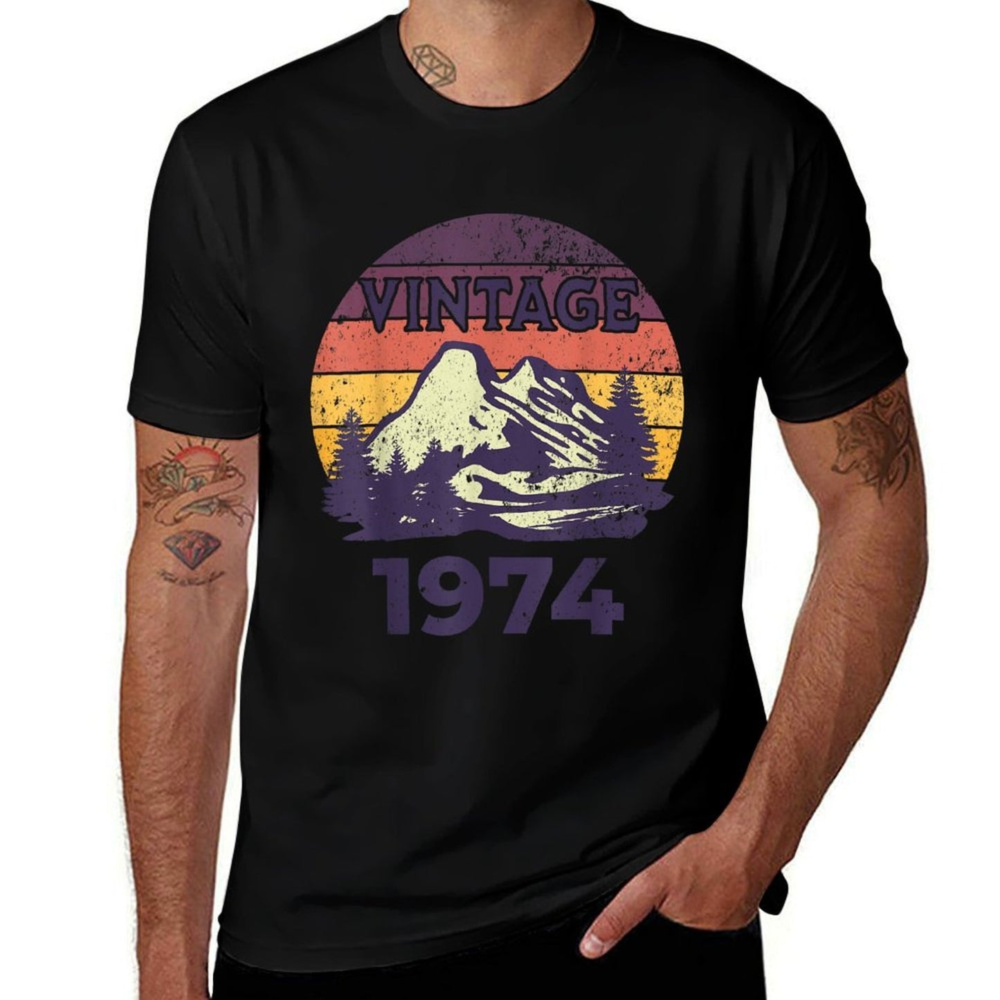 50 Year Old Gifts Vintage 1974 Limited Edition 50th Birthday  Ribbed Collar T-Shirt