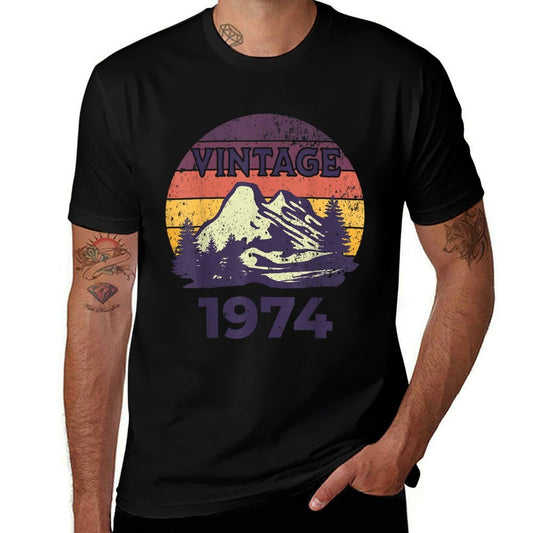 50 Year Old Gifts Vintage 1974 Limited Edition 50th Birthday  Ribbed Collar T-Shirt
