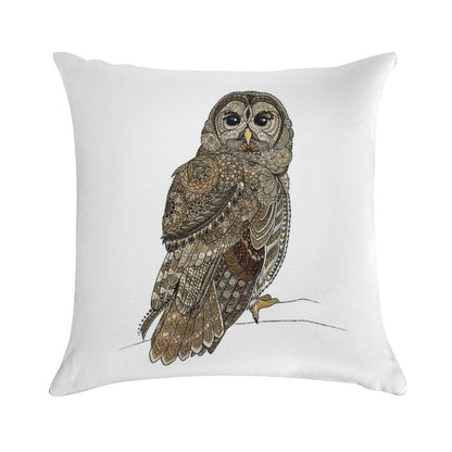 Barred Owl Tangle Soft Easy Maintenance Throw Pillow