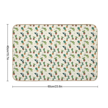 Cute Colorful Cactus Toss Southwest Print  Non-Slip Bath Mat
