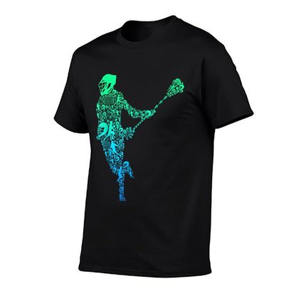Lacrosse Player Youth Men Boys Kids  Slim-fit Cut T-Shirt