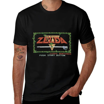 Nintendo Legend of Zelda Classic NES Title Screen High-quality Stitching T-Shirt