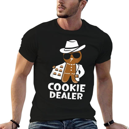 Funny Cookie Dealer Gingerbread  Heathered Texture T-Shirt