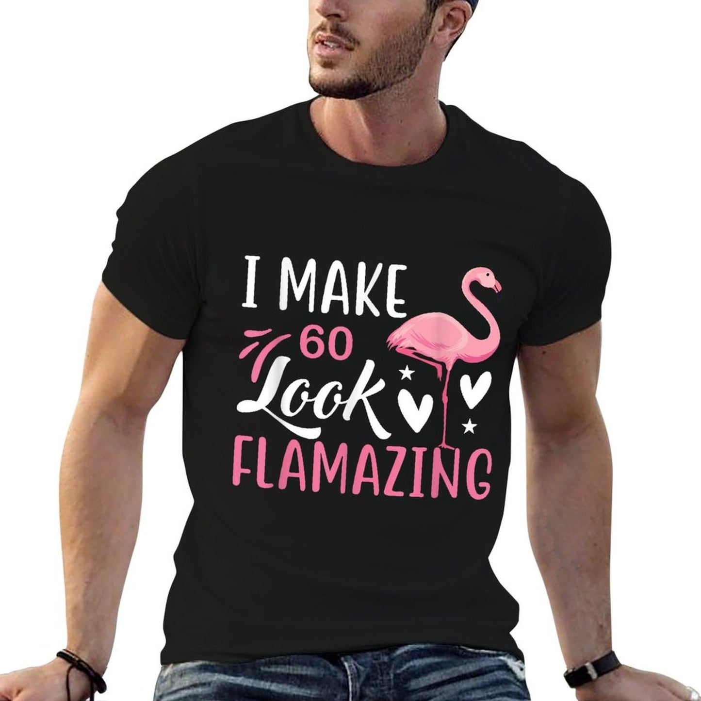 I Make 60 Look Flamazing Cute Flamingo 60th Birthday  Lightweight T-Shirt
