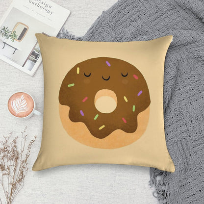 Sleepy Chocolate Donut Soft Ultra-Soft Texture Throw Pillow
