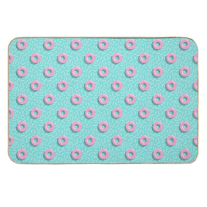 Memphis Polka Hoops  Rapid-Drying Bath Mat