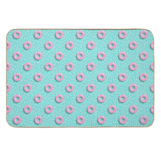 Memphis Polka Hoops  Rapid-Drying Bath Mat