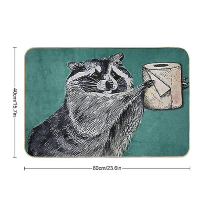 Vintage Racoon Your Butt Napkins My Lady  Pet-Safe Bath Mat