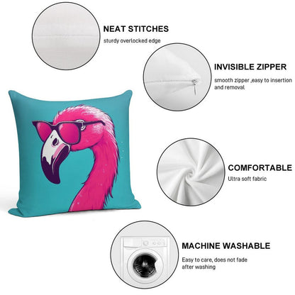 Hot Pink Flamingo Soft Home Decor Throw Pillow