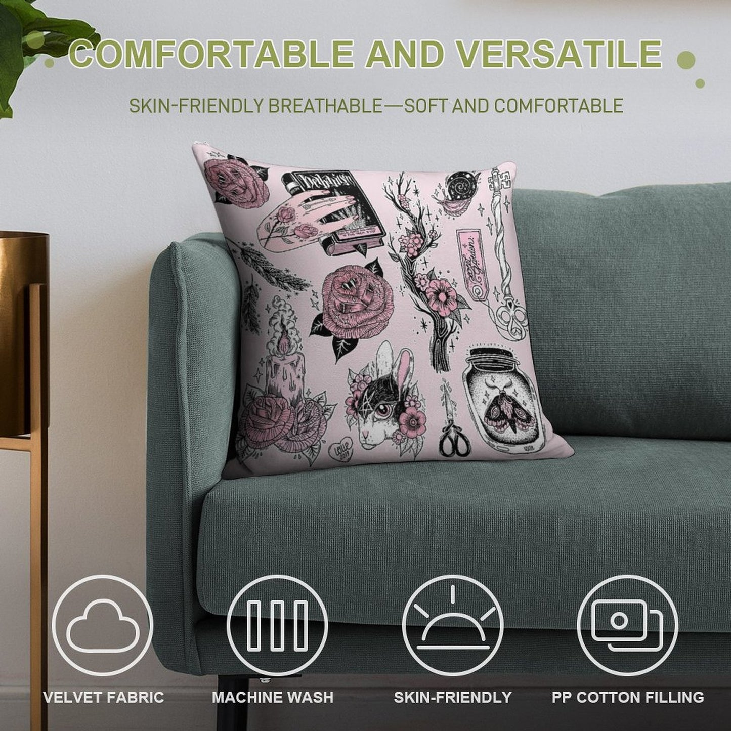 Ostara Soft Washable Throw Pillow