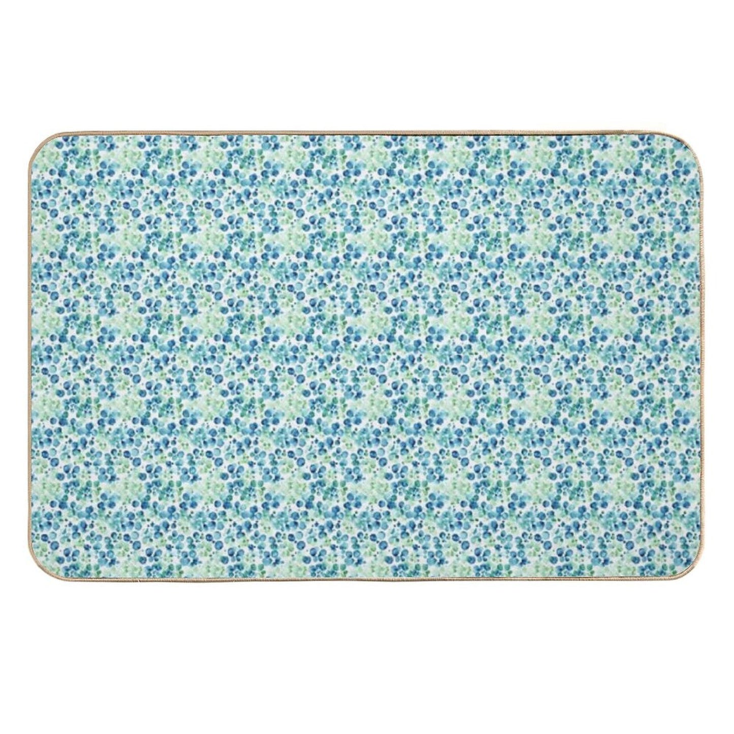 Blue & Green Watercolor Drops Pattern  Dirt-Trapping Bath Mat
