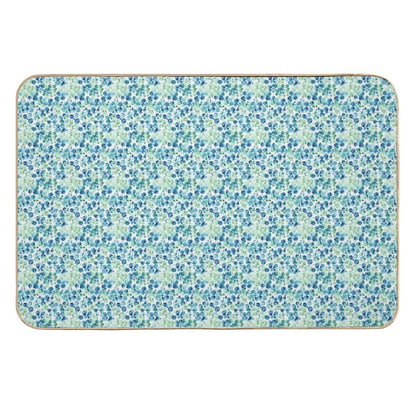 Blue & Green Watercolor Drops Pattern  Dirt-Trapping Bath Mat