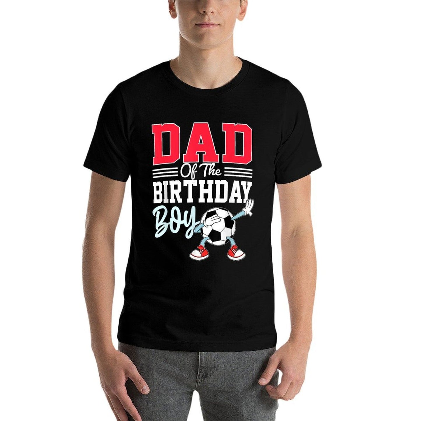 Dad Of The Birthday Boy Soccer Party Family Daddy  Slim-fit Cut T-Shirt