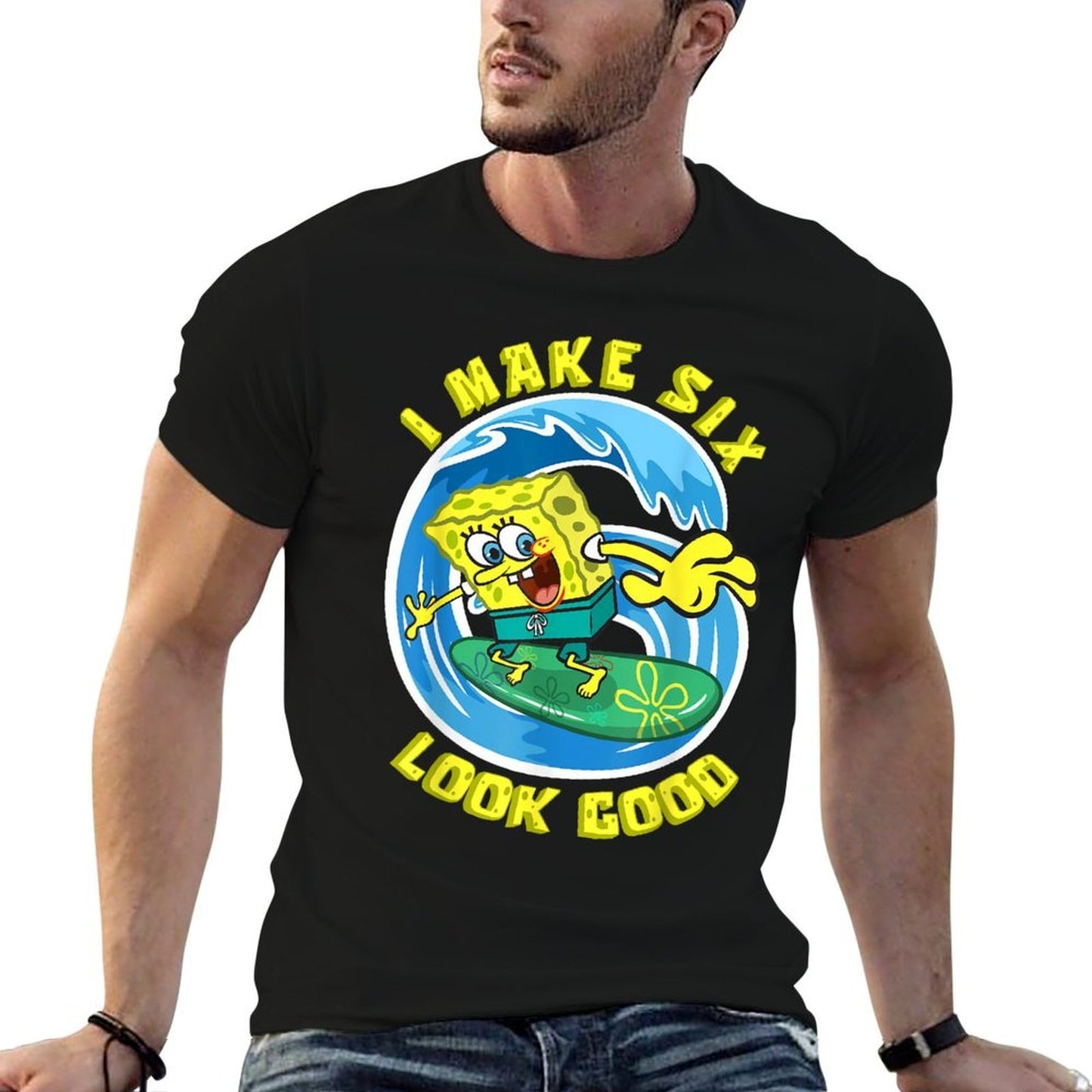 Mademark X SpongeBob SquarePants - SpongeBob 6th Birthday Gift I Make 6 Look Good 6th Birthday  Slim-fit Cut T-Shirt