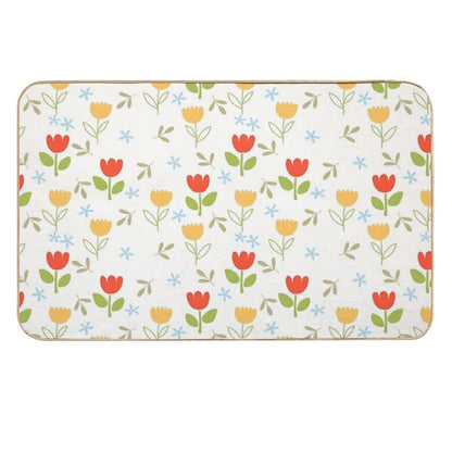 Cute Flower And Leaf Patterns  Multi-Purpose Bath Mat