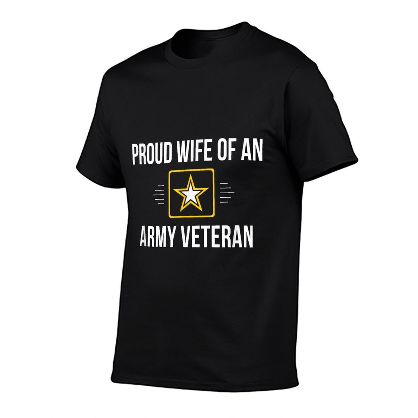 Proud Wife Of An Army Veteran -  Rolled Sleeves T-Shirt