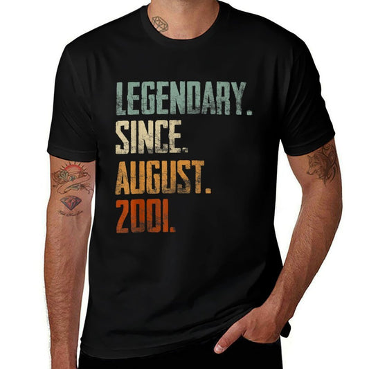 21 Years Old Gifts Legend Since August 2001 21st Birthday  Slim-fit Cut T-Shirt