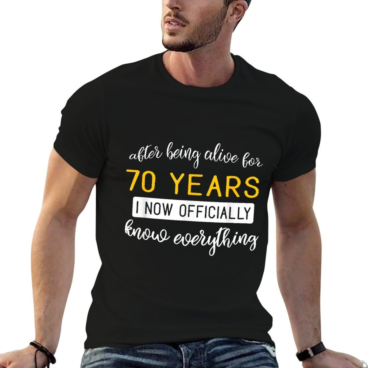 70th Birthday - 70 Years Old Birthday Gift!  Fade-proof Color T-Shirt