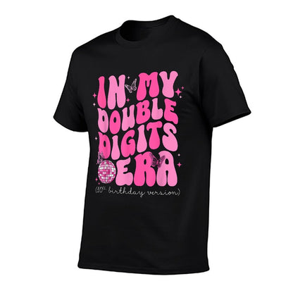 In My Double Digits Era 10th Birthday Version  Ribbed Collar T-Shirt