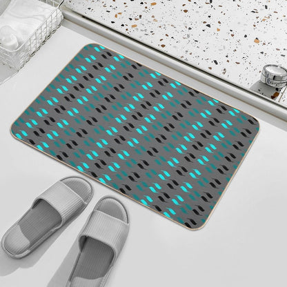 Aqua And Teal  Long-Lasting Bath Mat