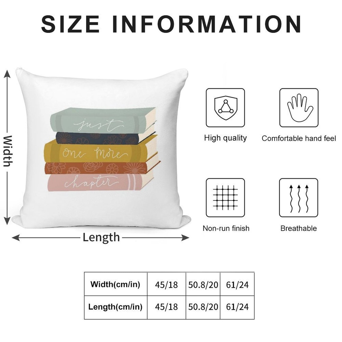 Just One More Chapter Soft Fade-Resistant Throw Pillow