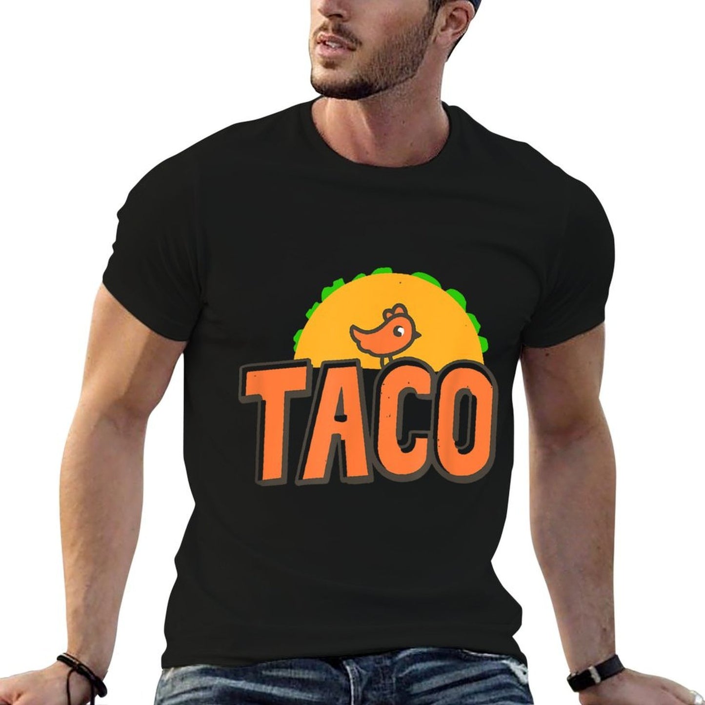 TACO Trump Logo Trump Always Chickens Out Trump Chicken Taco  Oversized Silhouette T-Shirt