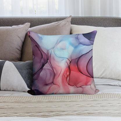 Flame Fired Alcohol Ink Painting Soft Reinforced Edging Throw Pillow