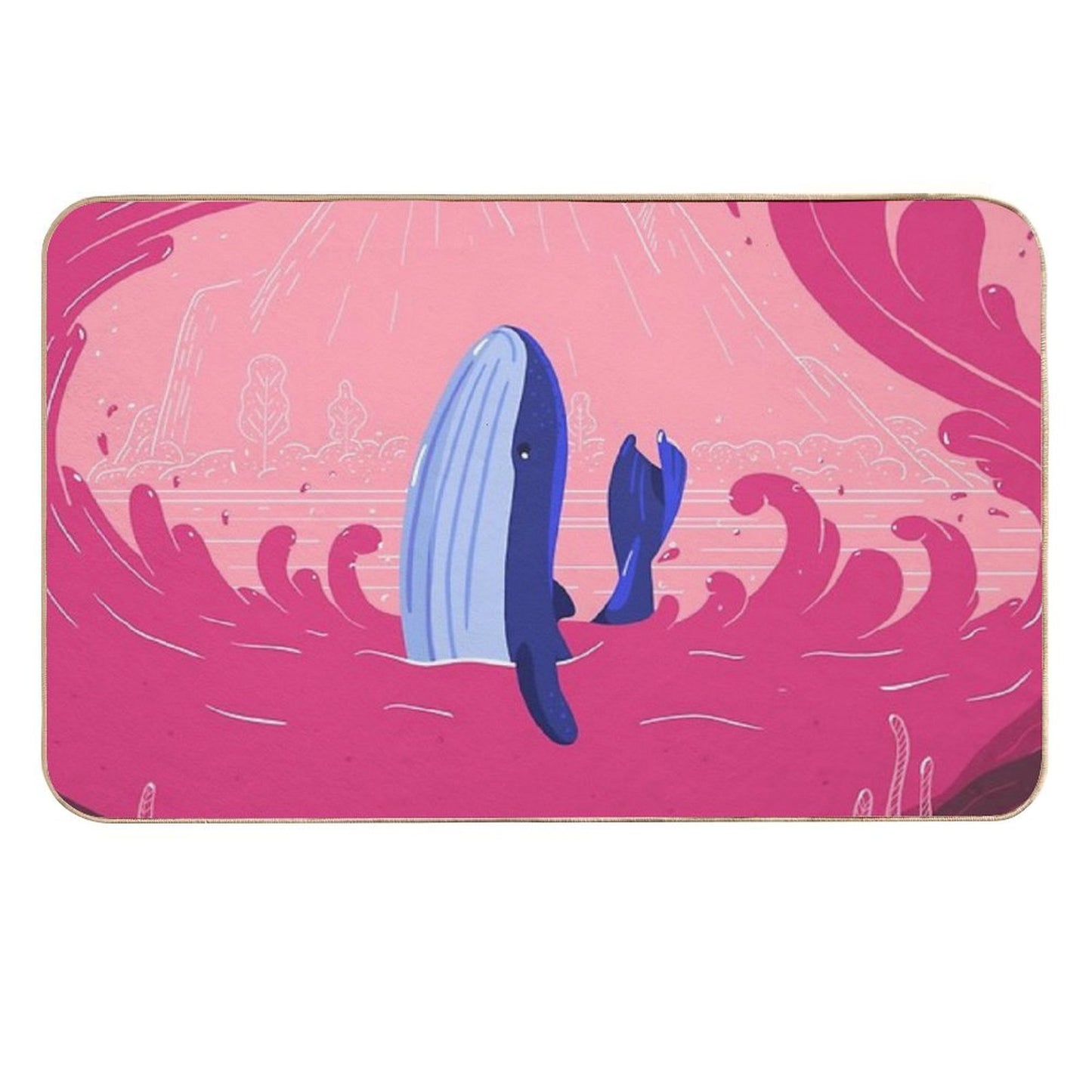 Whale  Stain-Proof Bath Mat