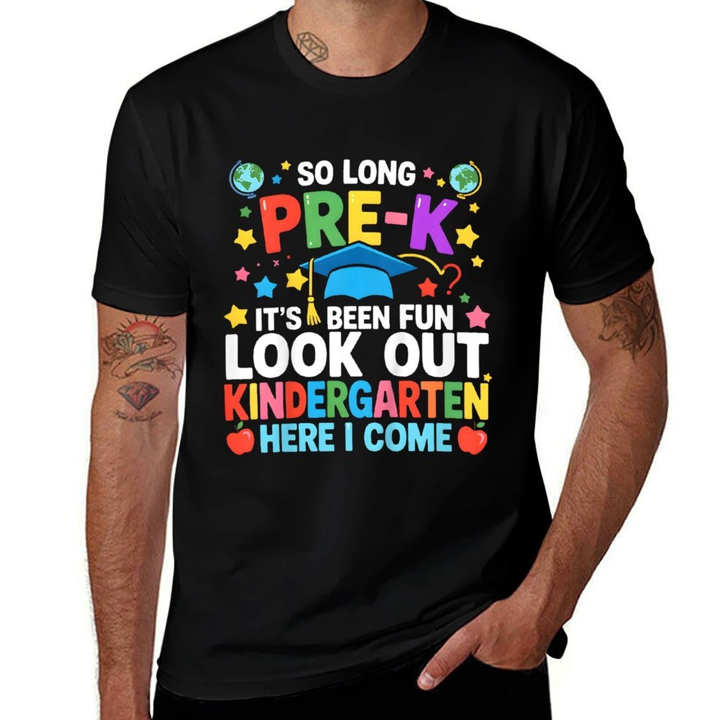 Kids So Long Pre-K Graduation Kindergarten Here I Come 2025  Polyester Blend T-Shirt