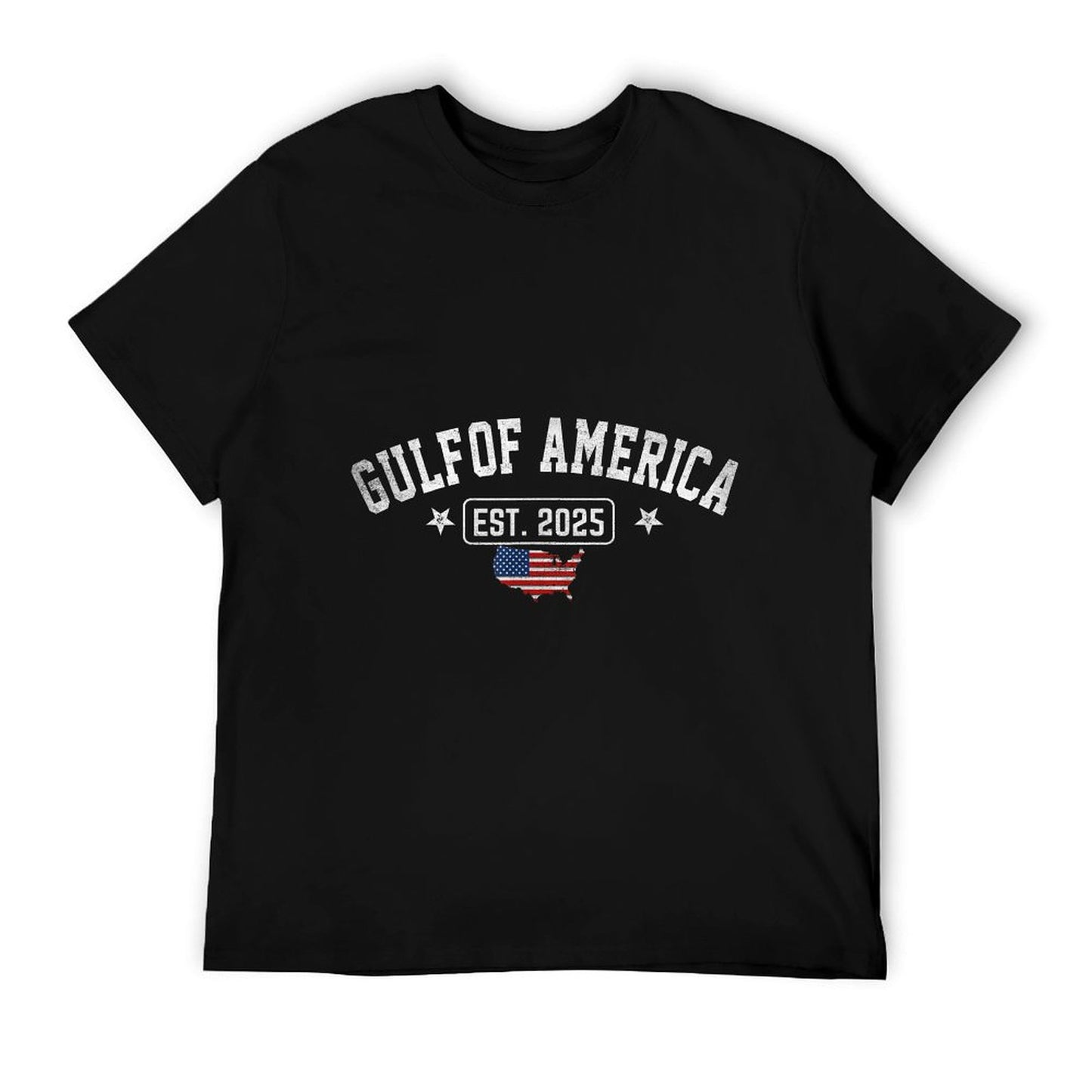 Gulf Of US America Est 2025 Vintage USA American Flag Men Tagless Design T-Shirt