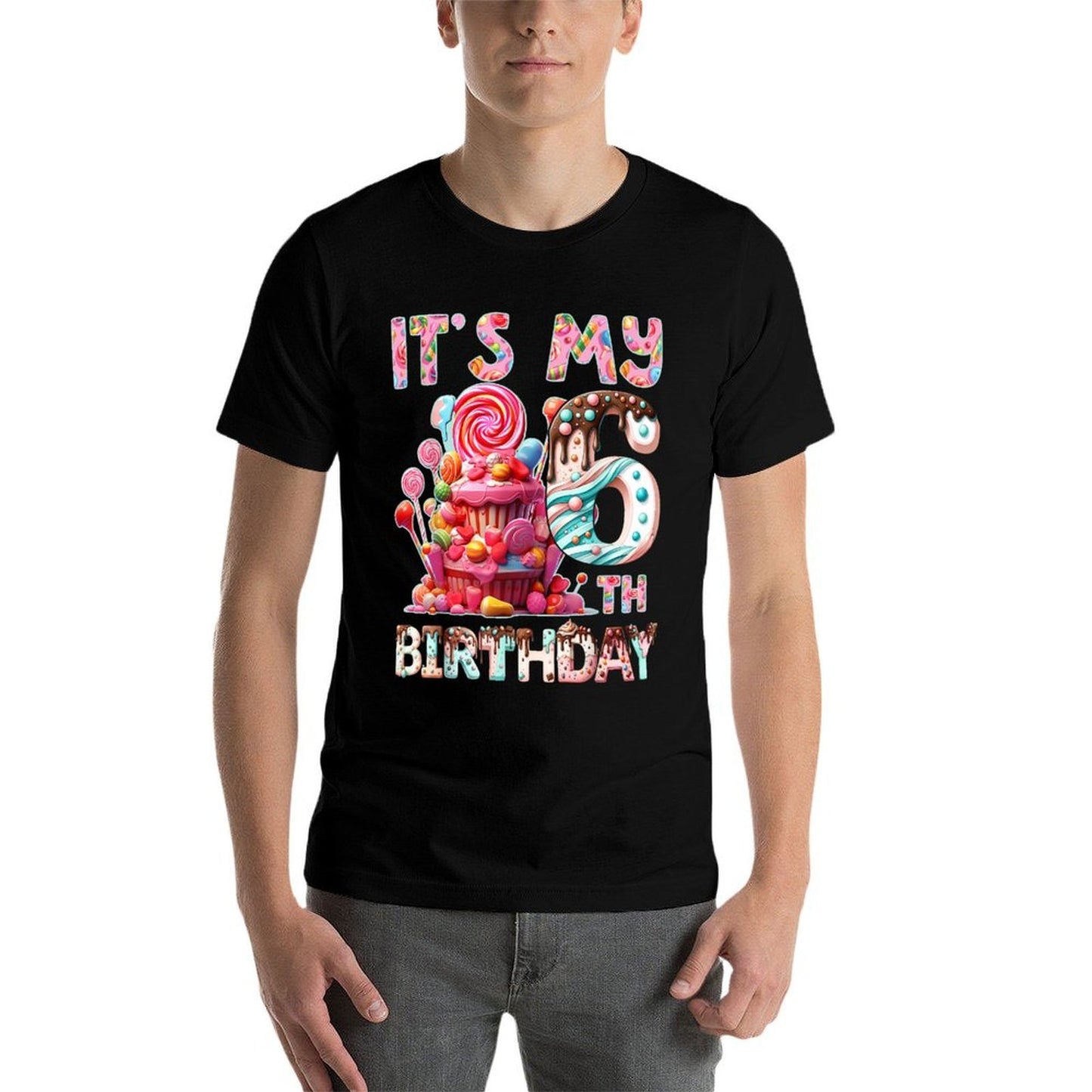 Kids It’s My 6th Birthday 6 Years Old Sweet Candy Bday Party  Moisture-wicking T-Shirt
