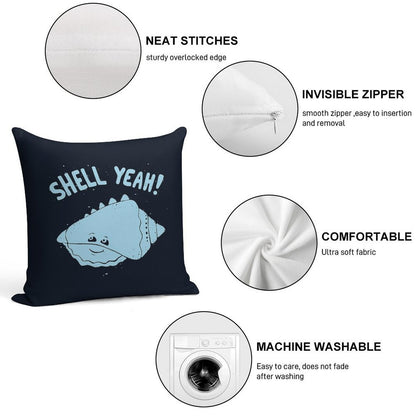 (S)HELL YEAH! Soft Easy Maintenance Throw Pillow