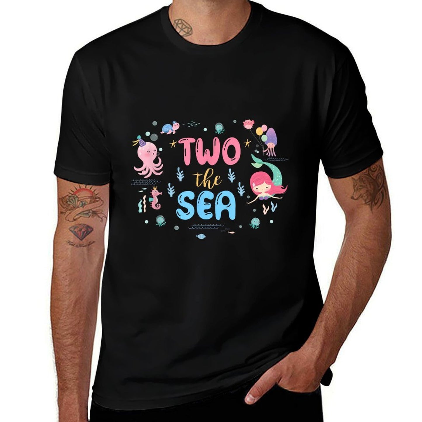 Two The Sea 2nd Birthday Outfit Girl 2 Yrs Old Sea Animals  Quick-drying T-Shirt