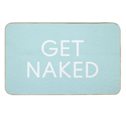 Get Naked - Pastel Teal Blue And White  Toxin-Free Bath Mat