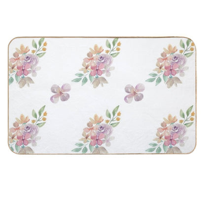 Watercolor Floral Pattern 4  Dirt-Trapping Bath Mat