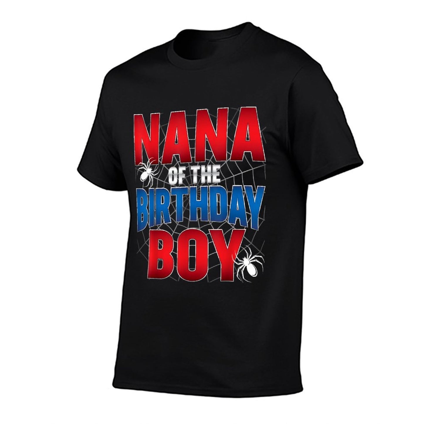 Nana Of The Birthday Boy Costume Spider Web Birthday Party  Rolled Sleeves T-Shirt