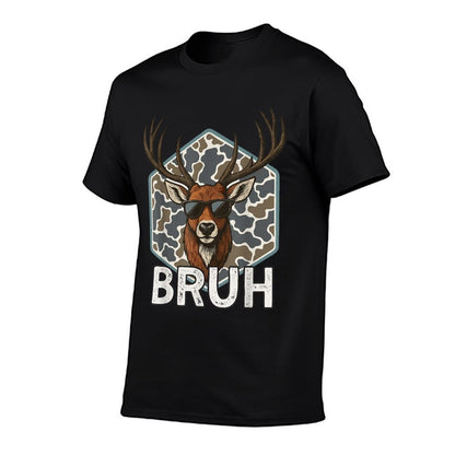 Bruh Deer Hunter Funny Deer Hunting Camo Menns Boys Kids  Eco-friendly Material T-Shirt