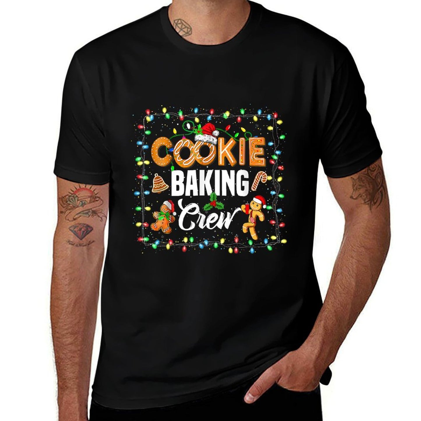 Christmas Cookie Baking Crew Cookie Crew Family Christmas  Ribbed Collar T-Shirt