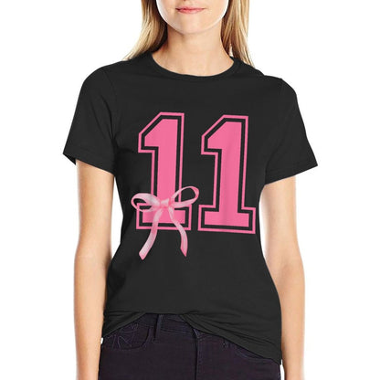Birthday Party Coquette Bow 11 Year Old 11th Birthday Girl  Lightweight T-Shirt