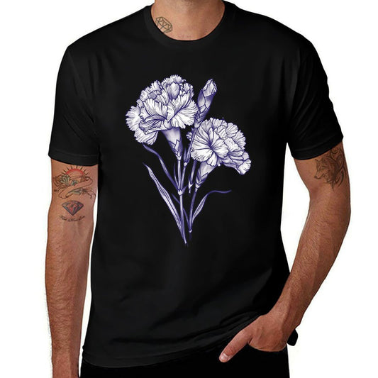 Carnation Flower January Birth Flower Floral Birthday  Graphic-printed T-Shirt