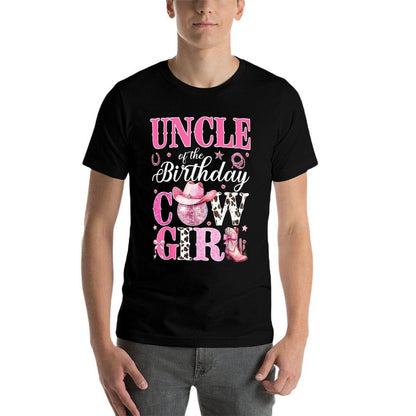 Cute Uncle Of The Birthday CowGirl Rodeo Western Bday Party  Moisture-wicking T-Shirt