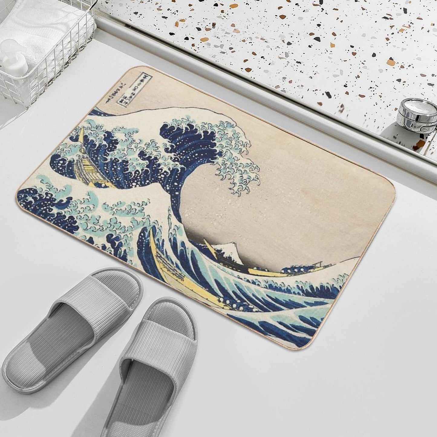 Great Wave of Kanagawa  Pet-Safe Bath Mat