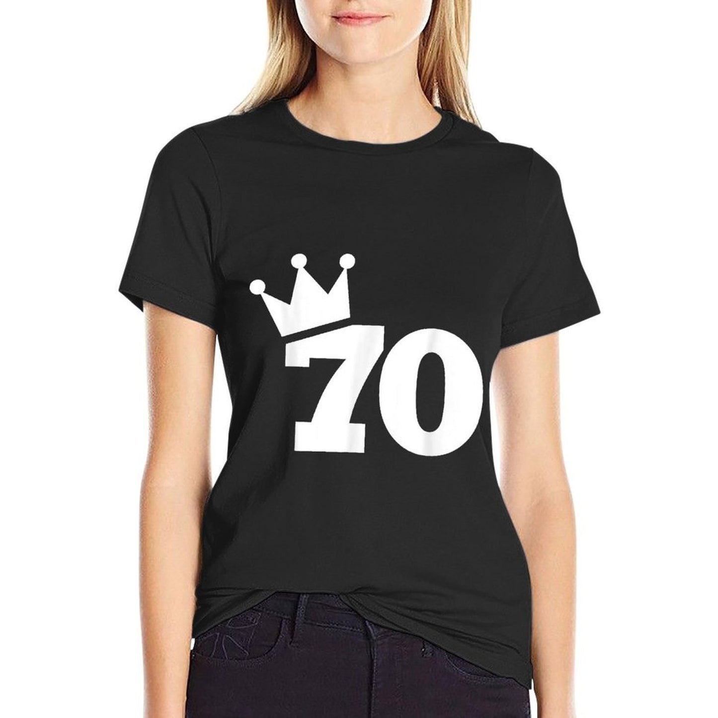 70th Birthday Crown  Heathered Texture T-Shirt
