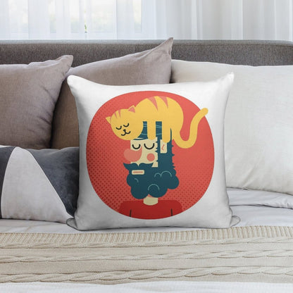 Cats Commands Soft Shrink-Resistant Throw Pillow