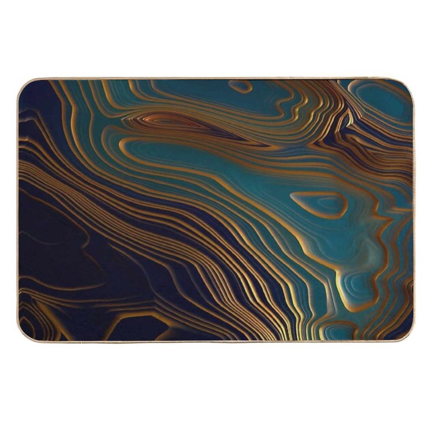 Peacock Ocean  Fade-Resistant Bath Mat